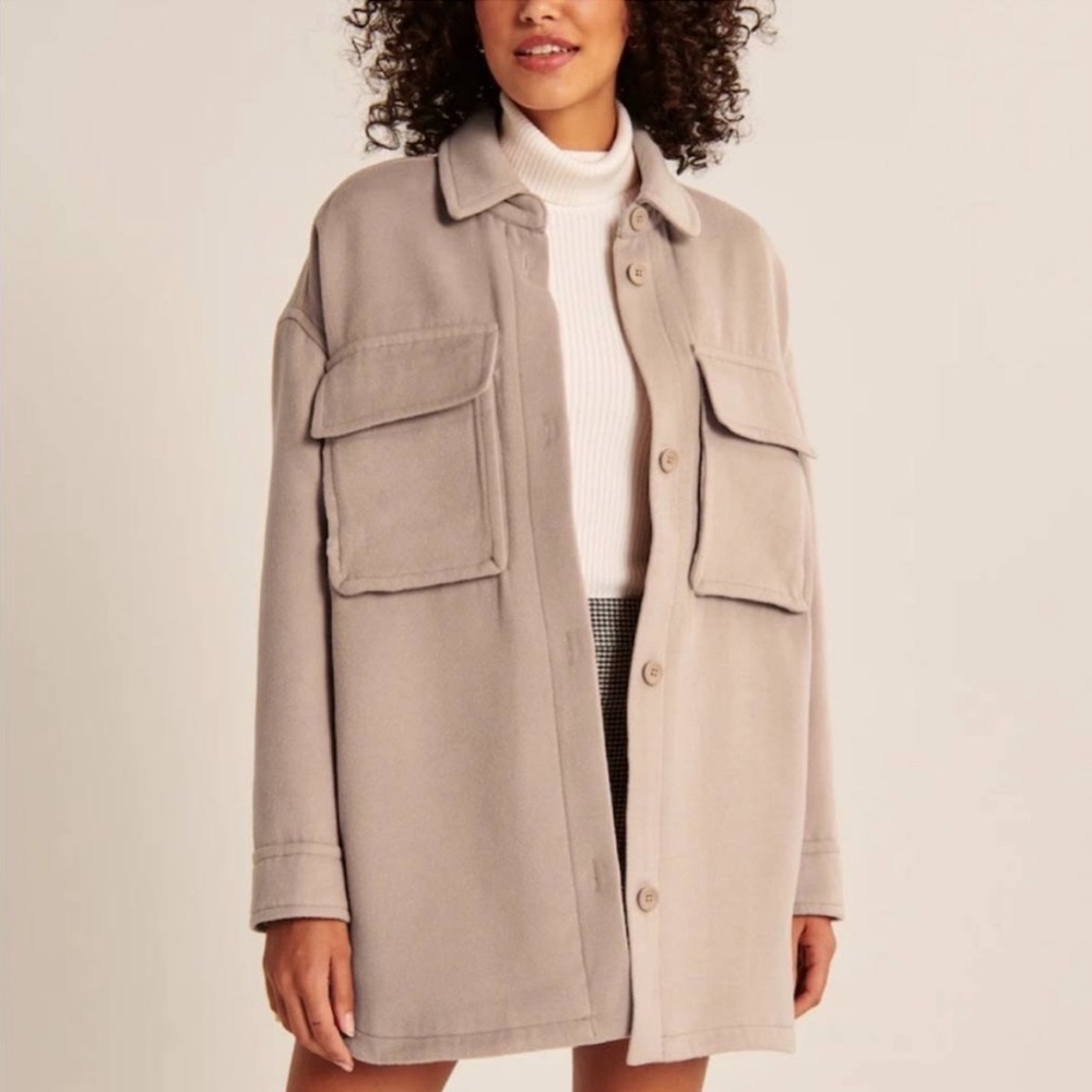 Abercrombie & Fitch Shacket Tan Jacket